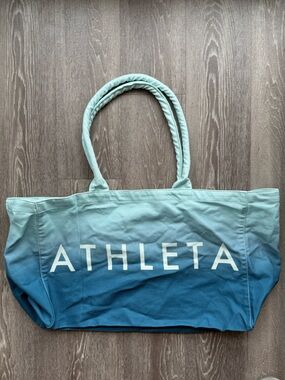 Athleta Ombre Canvas Tote Bag with Logo